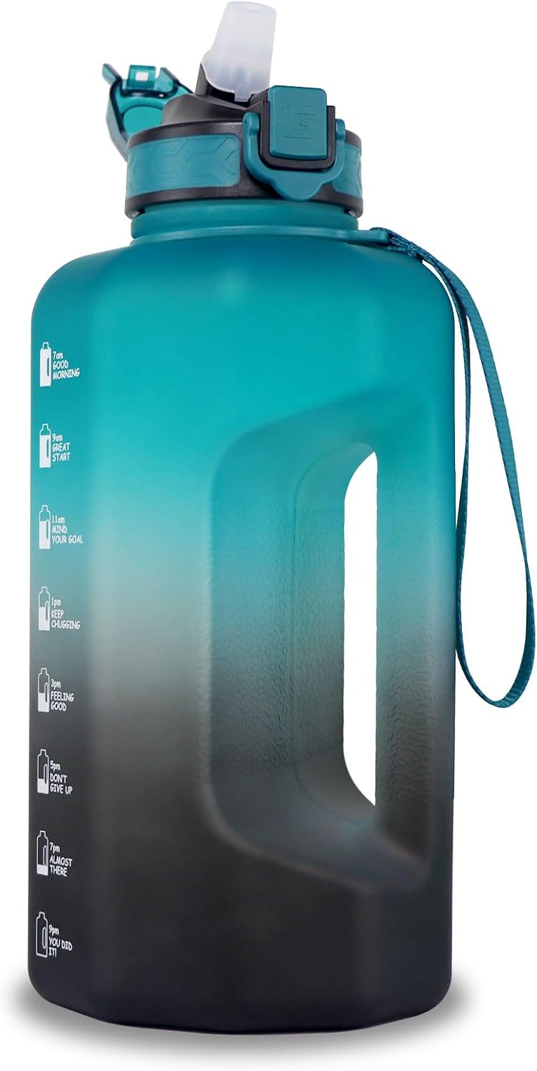 GEMFUL Water Bottle with Motivational Time Marker - 2.2 Liter Daily Hydration Tracker Jug BPA Free for Office Man Women  Wellness - Image 2
