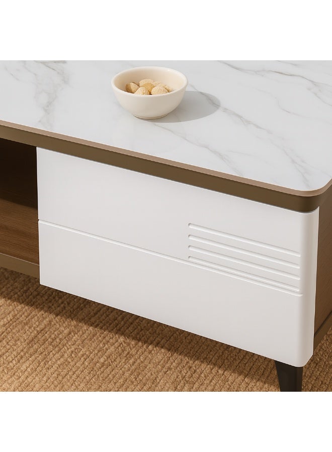 Harmony Home طاولة قهوة وكونسول تلفاز فاخرة من هارموني هوم - مجموعة أثاث غرفة معيشة عصرية مع تخزين ذكي، أرجل مدببة قوية، سطح مقاوم للخدوش - ديكور منزلي فاخر - Image 5