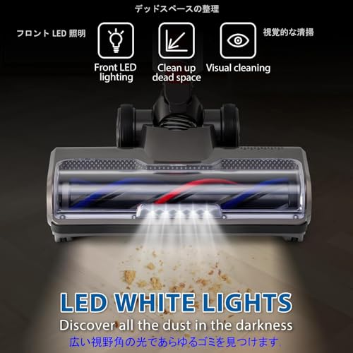 RULA Large Roller Vacuum Brush Head Replacement Parts for Dyson v7 v8 v10 v11 v15 Motorhead Fluffy Animal Cyclone Absolute Direct Carpet Attachments with 4 LED Lights, V10slim / Ball Series NOT Compatible - Image 2