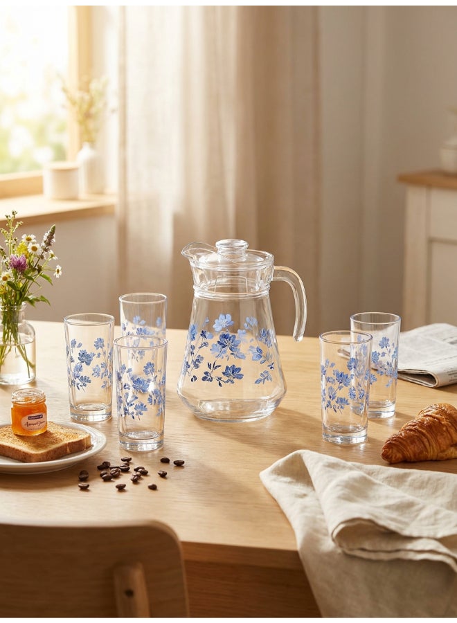 Luminarc Laflorita 7 Piece Drink Set includes 1.8L Jug, 6 x 270ml Lancier Glass Tumblers, Made of Annealed High Quality & Durable Glass - Image 3