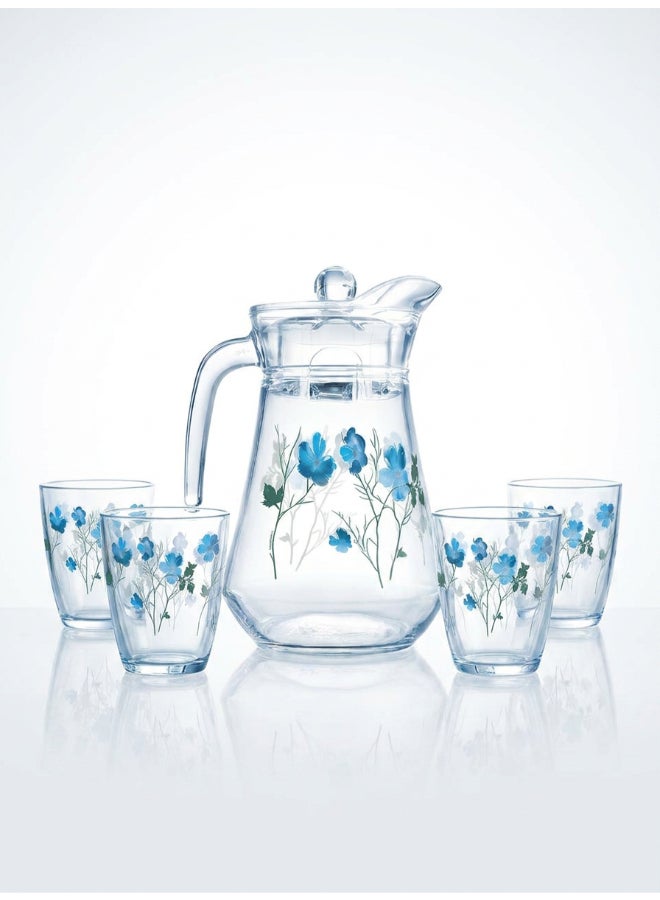 Luminarc Laflorita 7 Piece Drink Set includes 1.8L Jug, 6 x 270ml Lancier Glass Tumblers, Made of Annealed High Quality & Durable Glass - Image 1