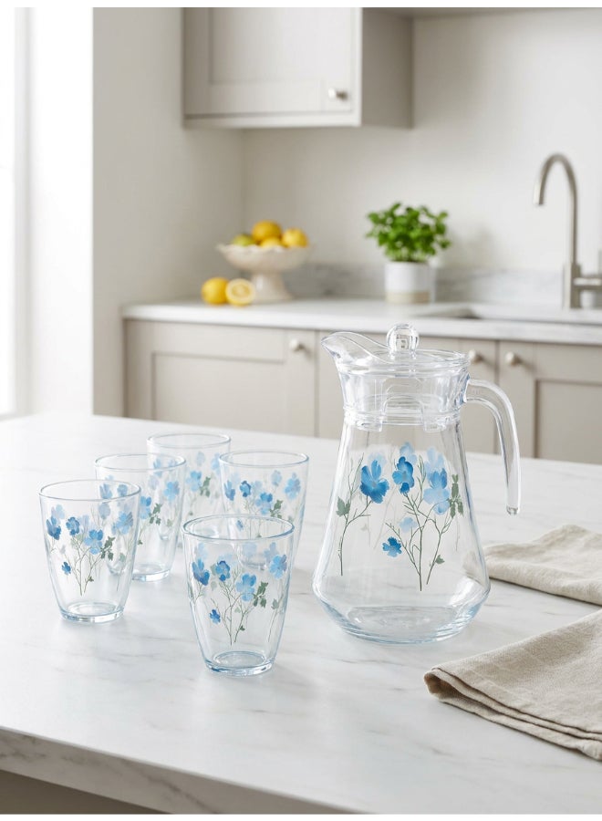 Luminarc Laflorita 7 Piece Drink Set includes 1.8L Jug, 6 x 270ml Lancier Glass Tumblers, Made of Annealed High Quality & Durable Glass - Image 2