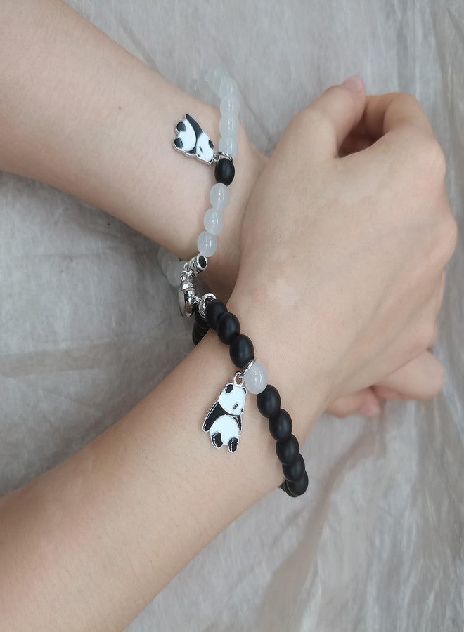 ZMANYIJEW Panda Friendship Bracelets Matching Bracelets for Couples Cute panda Handmade Beaded BFF Bracelets for 2 Valentine's Day Birthday Gifts for Women (A) - Image 4