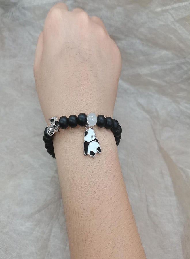 ZMANYIJEW Panda Friendship Bracelets Matching Bracelets for Couples Cute panda Handmade Beaded BFF Bracelets for 2 Valentine's Day Birthday Gifts for Women (A) - Image 2