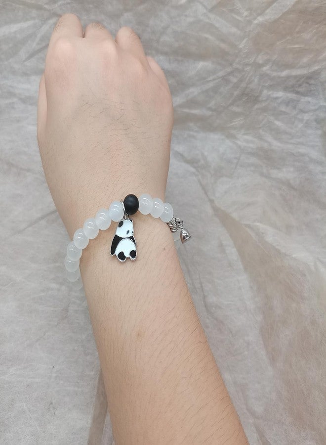 ZMANYIJEW Panda Friendship Bracelets Matching Bracelets for Couples Cute panda Handmade Beaded BFF Bracelets for 2 Valentine's Day Birthday Gifts for Women (A) - Image 3