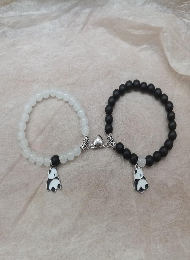 ZMANYIJEW Panda Friendship Bracelets Matching Bracelets for Couples Cute panda Handmade Beaded BFF Bracelets for 2 Valentine's Day Birthday Gifts for Women (A) - Image 5