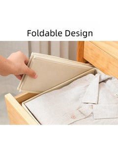 WAOKN Set of 3 Socks and Underwear Organizers Foldable Fabric Storage Boxes,Underwear Drawer Organizers and Wardrobe Dividers,Clothes,Socks,Ties,Underwear Organizers (Beige)  - Image 4