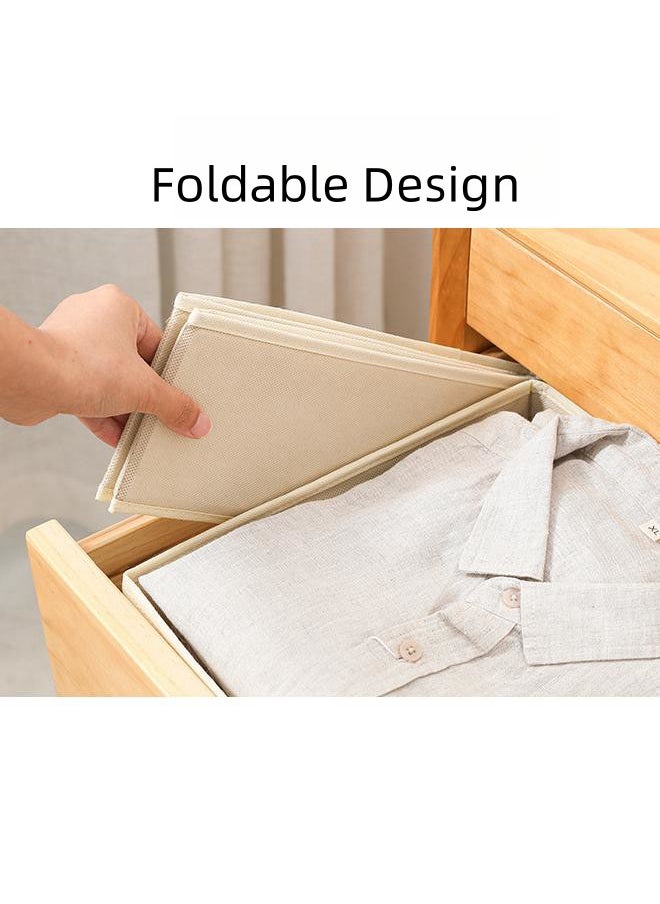WAOKN Set of 3 Socks and Underwear Organizers Foldable Fabric Storage Boxes,Underwear Drawer Organizers and Wardrobe Dividers,Clothes,Socks,Ties,Underwear Organizers (Beige)  - Image 4
