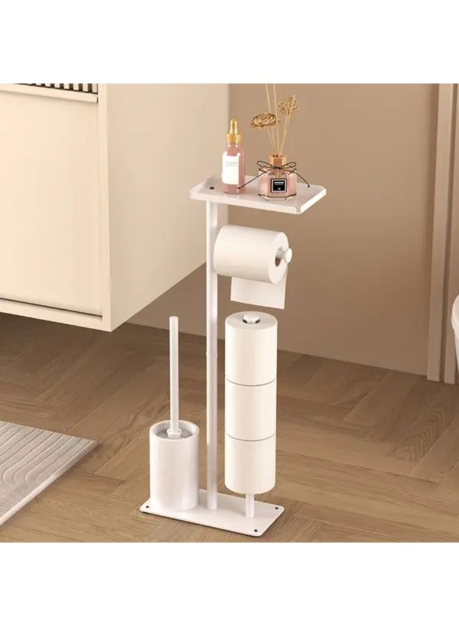 حامل مناديل قائم بذات أسود مع رف تخزين، ديكور للحمام - Image 3