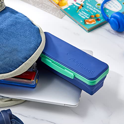 It's Academic Flexi Storage Box with Lid, Compact and Collapsible Pencil Case Design for Craft and School Supplies, Pink and Blue, 2 Pack - Image 5