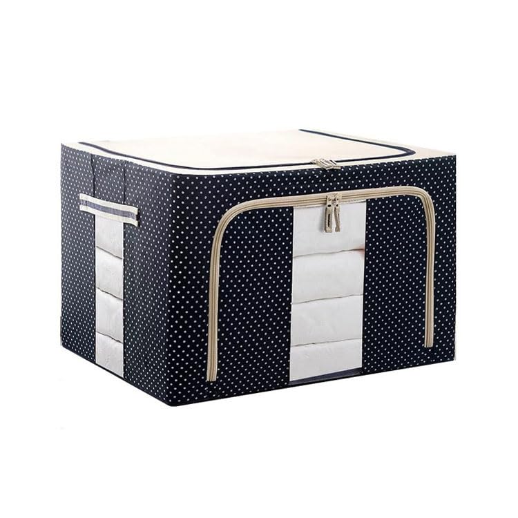 Suicune Large Clothes Storage Bags Foldable Closet Organizers and Storage Bins with Sturdy Zipper Thick Fabric Closet Storage Containers with Durable Handles for Clothing Blanket Toys Blue - Image 1