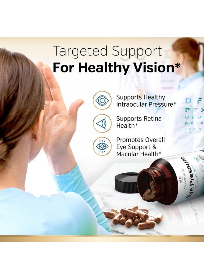 Sunergetic Premium Eye Pressure Support Supplement - Eye Pressure Supplement with Saffron, Lutein, Zeaxanthin, Bilberry & Pine Bark - Supports Ocular Health & Overall Vision - 30 Count