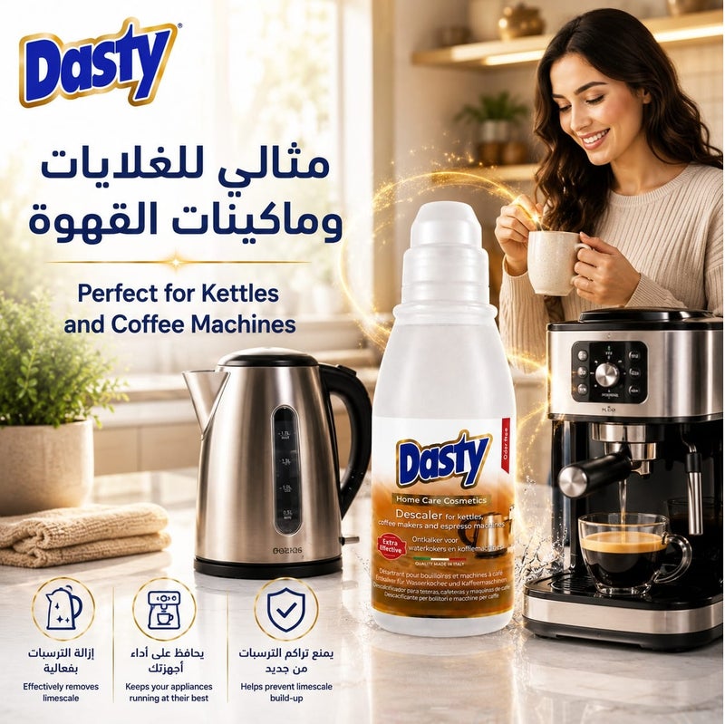 Dasty Professional Descaler for Kettles & Coffee Machines – Italian Formula for Removing Limescale & Improving Appliance Performance - Image 2