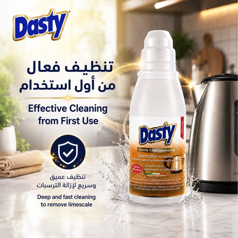 Dasty Professional Descaler for Kettles & Coffee Machines – Italian Formula for Removing Limescale & Improving Appliance Performance - Image 3