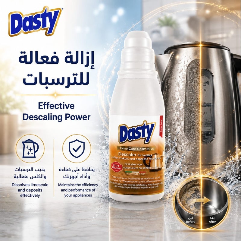 Dasty Professional Descaler for Kettles & Coffee Machines – Italian Formula for Removing Limescale & Improving Appliance Performance - Image 5