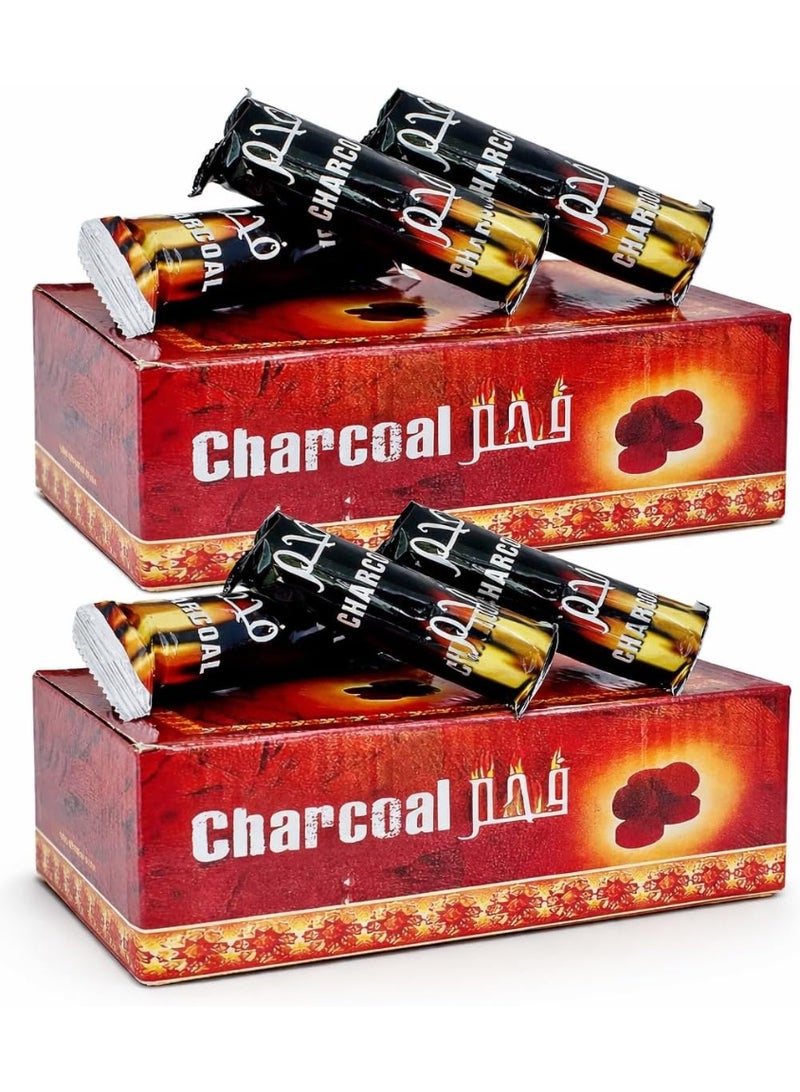 Bakhoor Charcoal 200 Peices | Long Lastting for Bakhoor and Incense | Sheesha and Hooka Coal | Shoala Charcoal - 33 mm (2 Box-Combo Pack) - Image 1