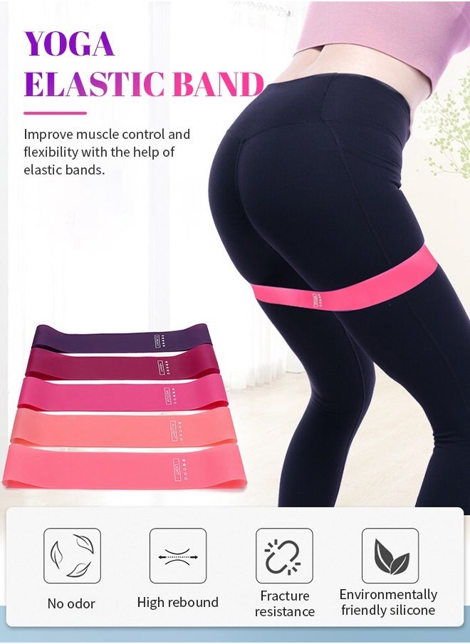 5-Piece Exercise Bands Set, Non-Slip Thick Stretch Band with Storage Bag, Ideal for Strength Training, Flexibility, and Rehabilitation