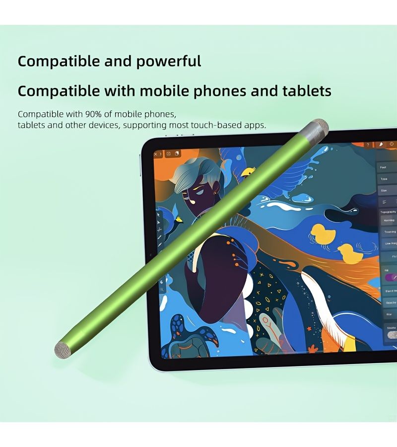 قلمان للشاشات اللمسية 2 في 1 عالي الحساسية مكثف لأجهزة iPad وiPhone وأندرويد وسامسونج والأجهزة اللوحية وأجهزة اللمس الشاملة باللونين الأسود والفضي مع 6 أطراف مطاطية. - Image 5