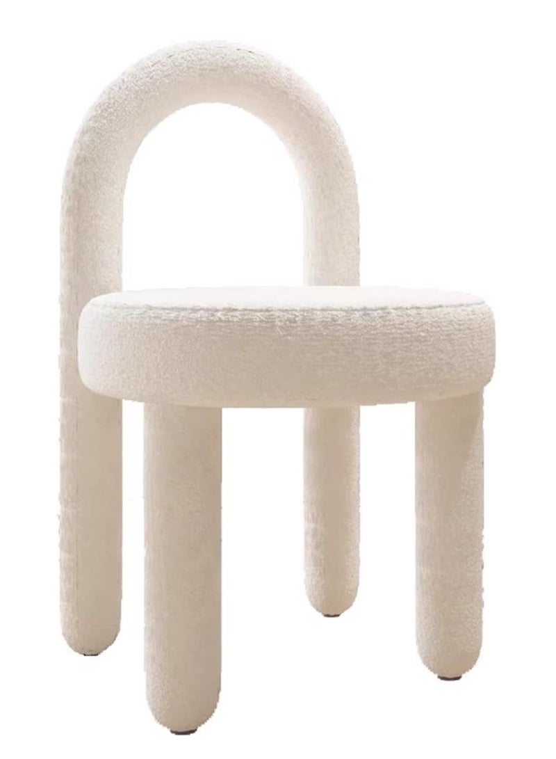 JOMILA Modern Single Sofa Comfy Fluffy Vanity Chair Elegant Furry Makeup Desk Chairs for Bedroom Living Room  - Image 1