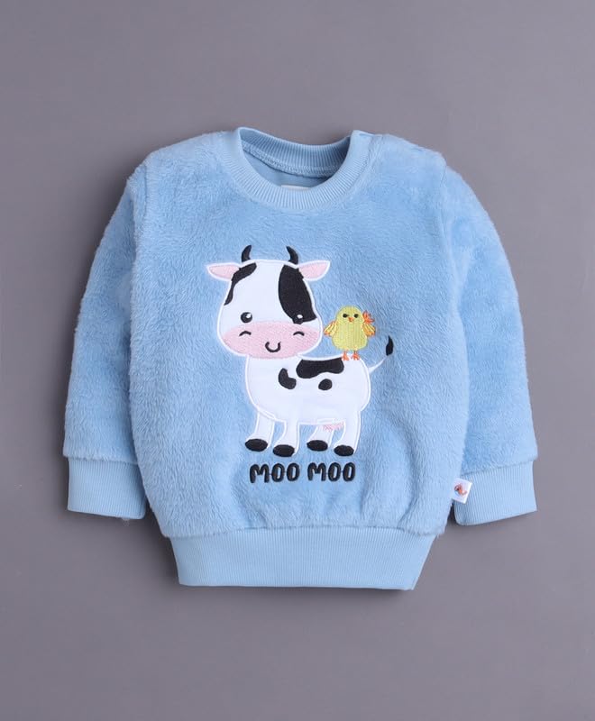 BUMZEE Boys Cotton Full Sleeves Sweatshirt & Jogger Set Blue - 6-12 Months (Peb10908C-blu) - Image 2
