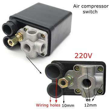 220V 14Inch Bsp 4 Port Single Phase Metal and Plastic Air Compressor Pressure Switch with Safety Valve Gauge  - Image 3
