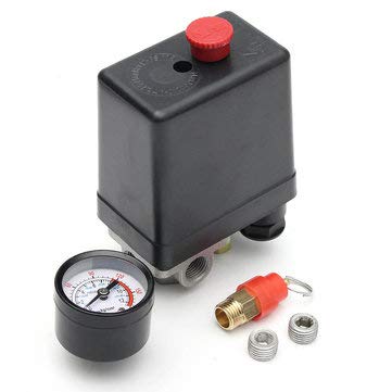 220V 14Inch Bsp 4 Port Single Phase Metal and Plastic Air Compressor Pressure Switch with Safety Valve Gauge  - Image 1