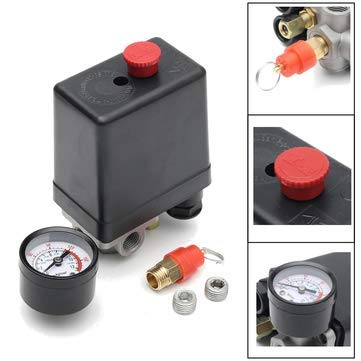 220V 14Inch Bsp 4 Port Single Phase Metal and Plastic Air Compressor Pressure Switch with Safety Valve Gauge  - Image 2