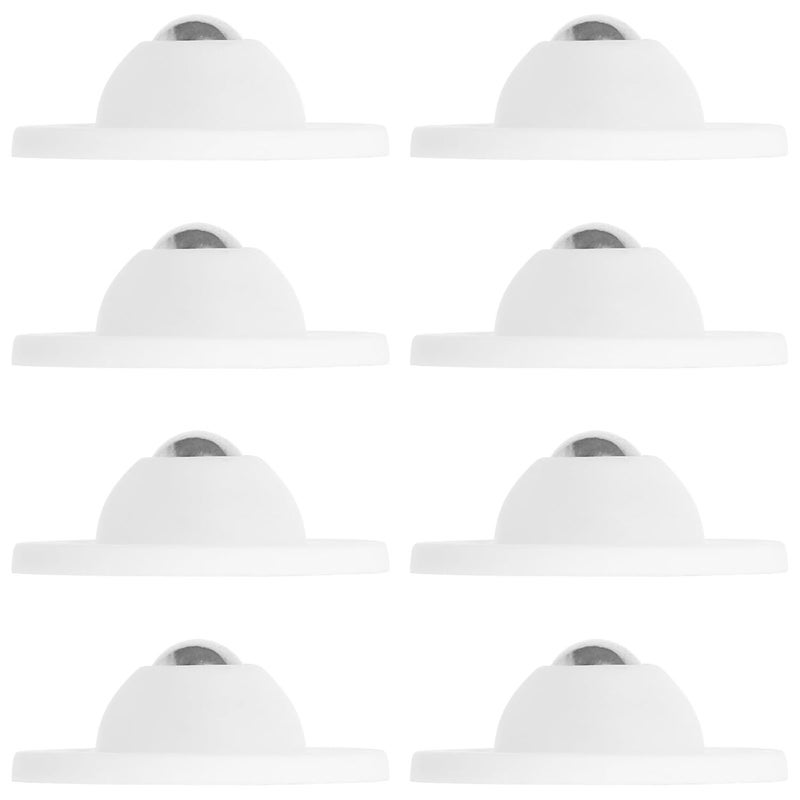 8Pcs Black Self Adhesive Swivel Wheels with Steel Balls for Storage Box Cabinet Trash Can - Image 2