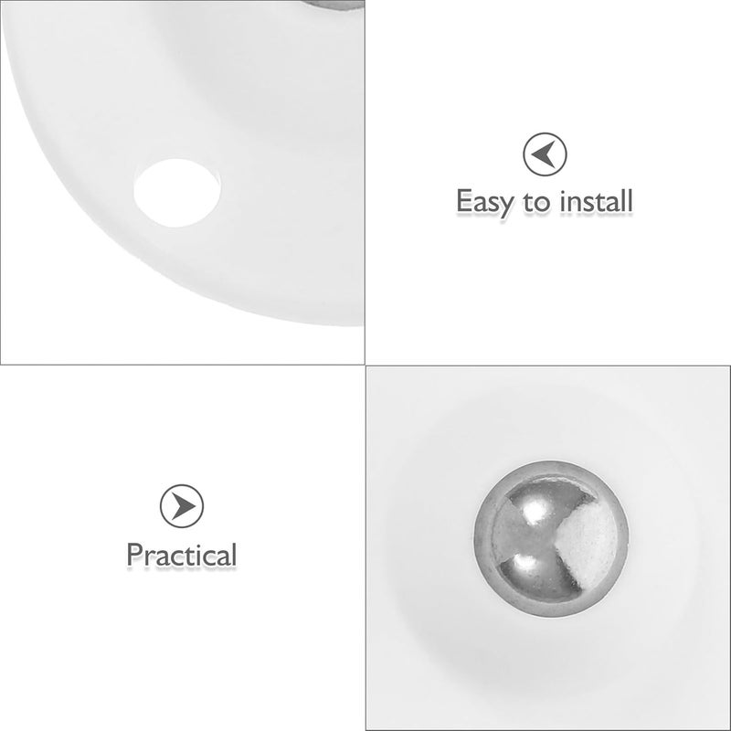 8Pcs Black Self Adhesive Swivel Wheels with Steel Balls for Storage Box Cabinet Trash Can - Image 4