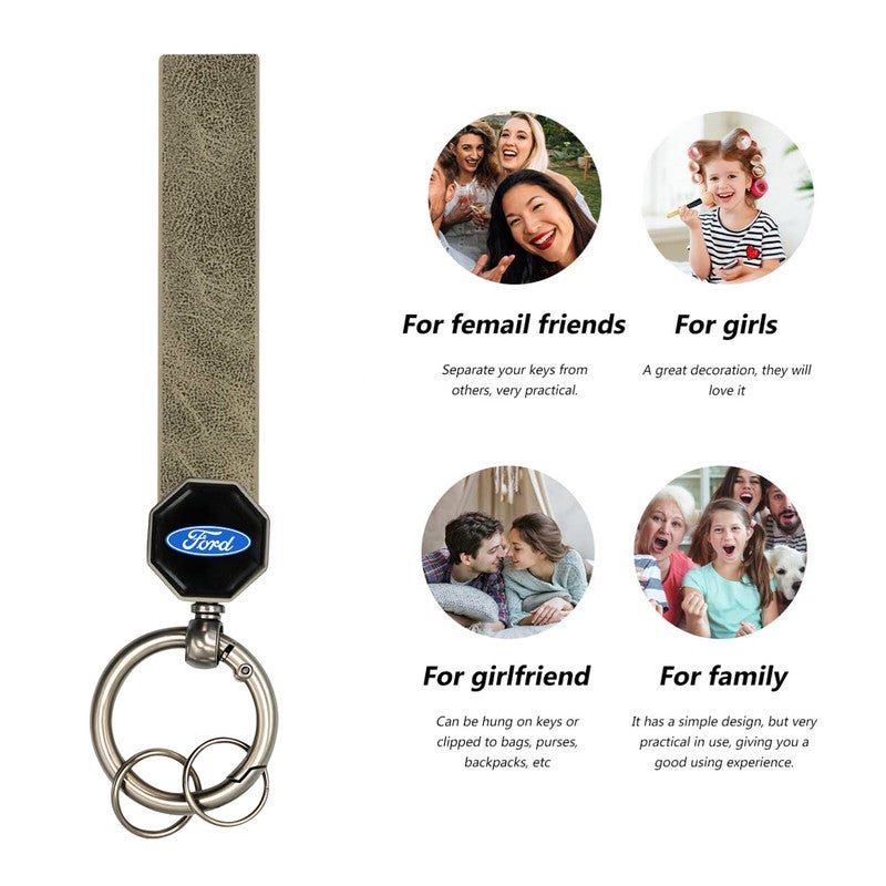 Ford Car Logo Keychain Black – Premium Metal  Key Ring, Heavy-Duty Car Key Holder, Scratch-Resistant Finish, Compact and Stylish Logo Accessory for Car, Home & Office Keys - Image 2