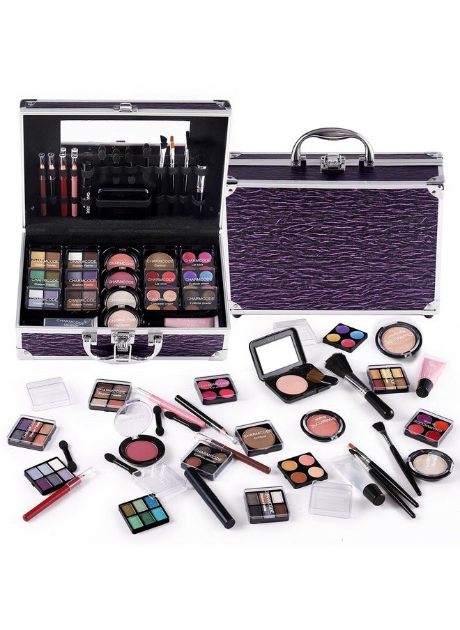 CHARMCODE Makeup Kit For Teen Girls & Women Full Kit Beauty Train Case With Starter Cosmetic Set Make Up Valentine'S Day Gift Box With Eyeshadowlipglosshighlighterblushlip&Eye Pencilsbrush & More(Purple)  - Image 1