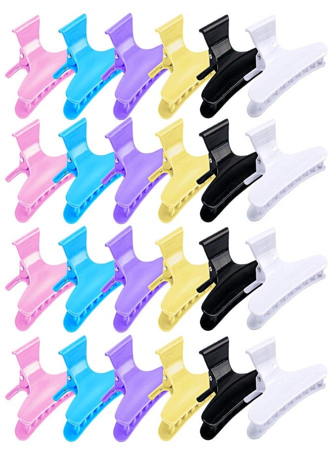 ANBALA Butterfly Hair Clips, Hair Claw Clips Clamps for Women, Large Hair Clips for Medium Thickness Fine Hair, 24 Pack 4 X6 Colors - Image 1