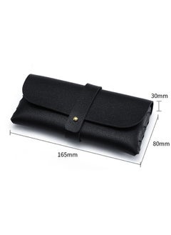 Ant Fashion Soft Eyeglass Case with Lock Belt,Portable Lightweight Sunglasses Bag, PU Leather Eyeglass Case (Black)  - Image 2