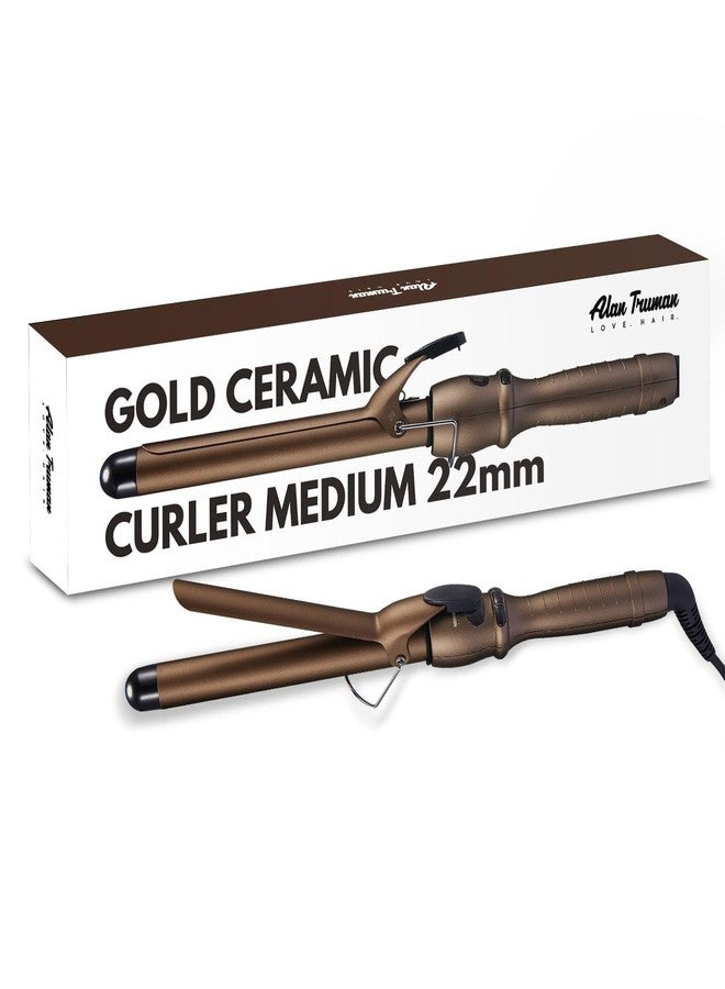 Alan Truman Gold Ceramic Tourmaline Curler - 22mm - Image 1