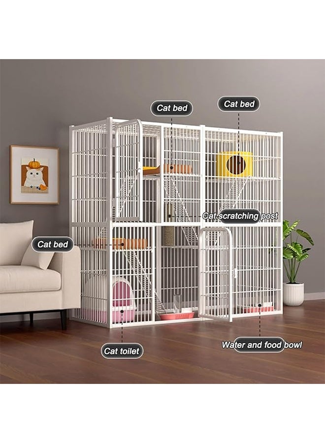 NKX Luxury Cat Cage Villa Cat House with Climbing Frame, Cat Bed,  and Play Area for Multiple Cats - Image 2