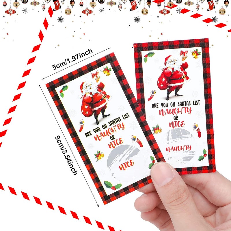 Woanger 80 Pcs Christmas Scratch Off Game Cards Holiday Games Naughty or Nice Scratch Off Cards Scratch Off Winner Tickets are You on Santas List Christmas Activities for Adults Groups Kids - Image 3