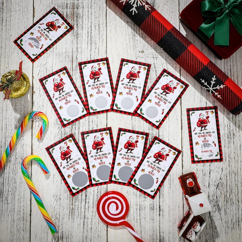 Woanger 80 Pcs Christmas Scratch Off Game Cards Holiday Games Naughty or Nice Scratch Off Cards Scratch Off Winner Tickets are You on Santas List Christmas Activities for Adults Groups Kids - Image 5
