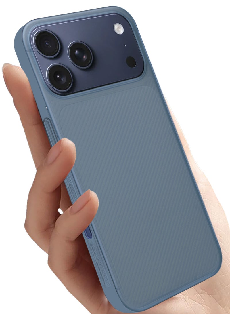 CATANES غطاء علبة 3 حزم لجهاز iPhone 17 Pro، تصميم خط Air Skin الخلفي، غطاء قوي ومت耐، غطاء رقيق للغاية، غطاء حماية من السقوط شفاف مع واقيين للشاشة الخصوصية - أزرق فاتح - Image 5