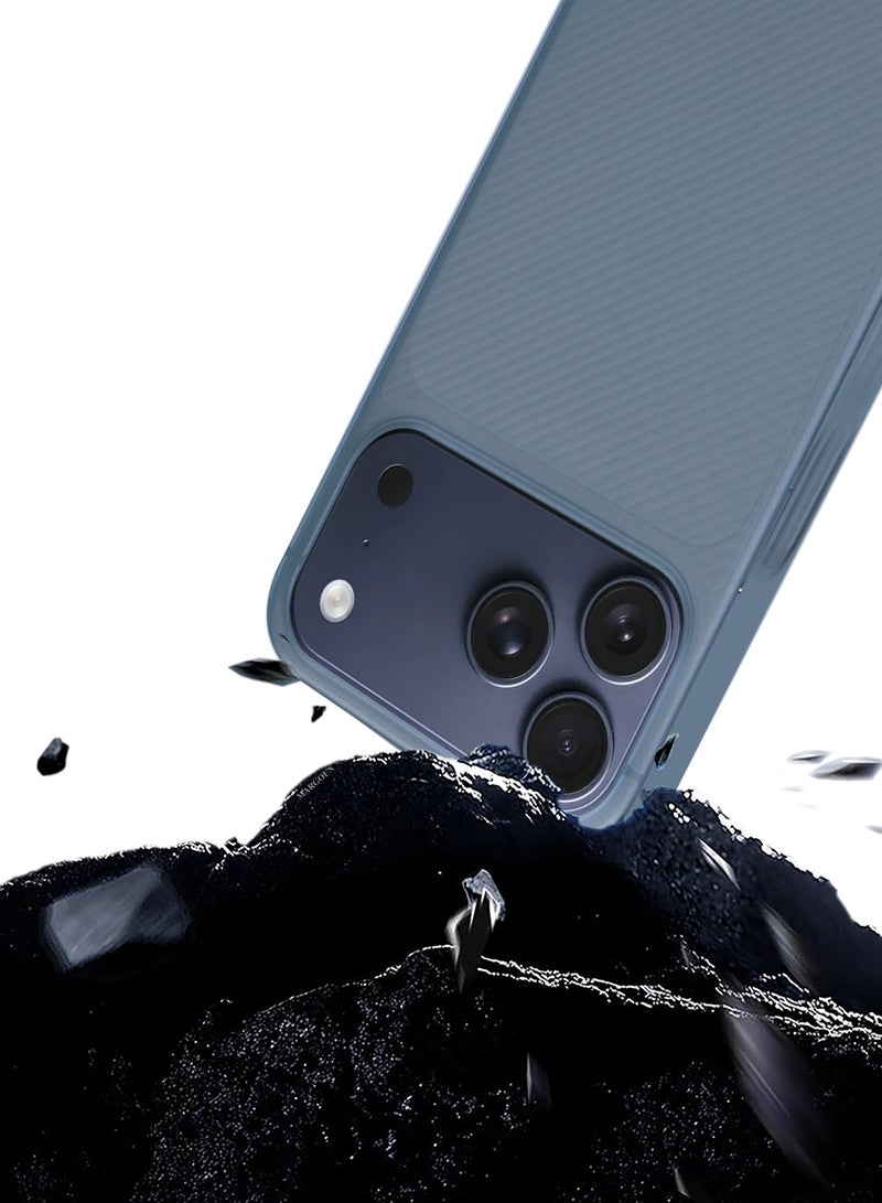 CATANES غطاء علبة 3 حزم لجهاز iPhone 17 Pro، تصميم خط Air Skin الخلفي، غطاء قوي ومت耐، غطاء رقيق للغاية، غطاء حماية من السقوط شفاف مع واقيين للشاشة الخصوصية - أزرق فاتح - Image 2