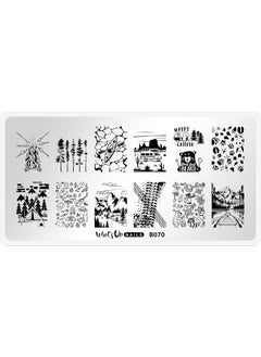 Whats Up Nails  B070 Campfire Stories Stamping Plate for Nail Art Design