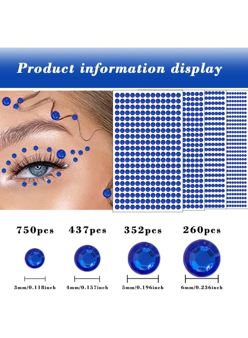 1799 Pcs 4 Sheets Rhinestone Stickers 3/4/5/6 mm Self Adhesive Rhinestones Gems for Face Eyes Makeup Hair Body - Image 3
