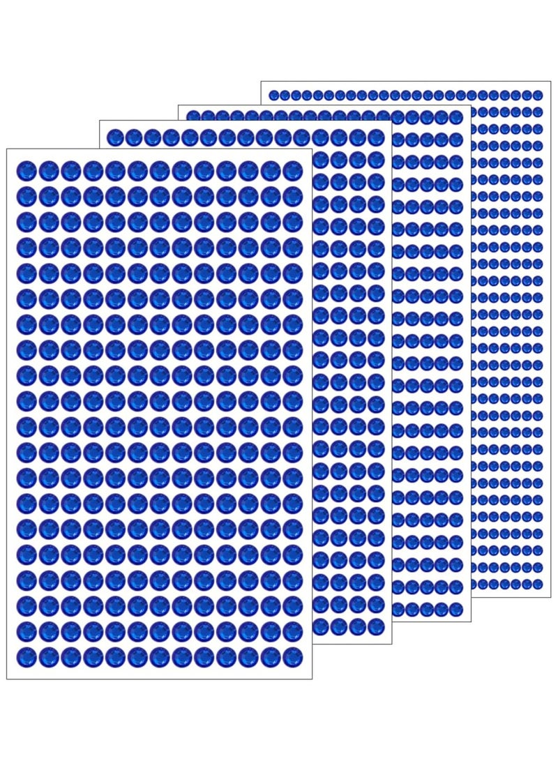1799 Pcs 4 Sheets Rhinestone Stickers 3/4/5/6 mm Self Adhesive Rhinestones Gems for Face Eyes Makeup Hair Body - Image 1