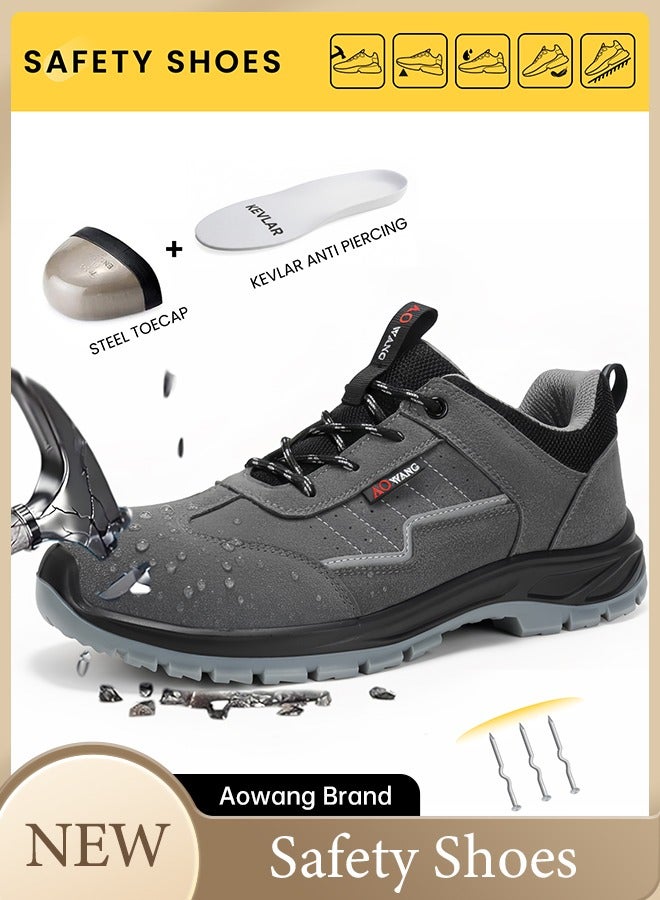 AOwang Steel Toe Shoes for Men Lightweight Safety Shoes Comfortable Puncture Proof Slip On Indestructible Work Shoes and Fashion Sneakers. - Image 1
