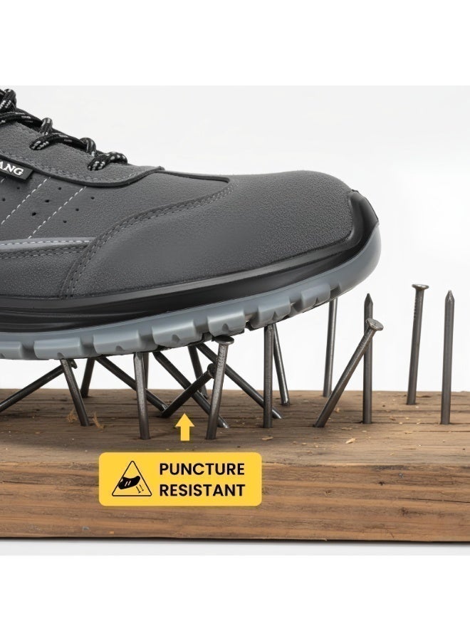 AOwang Steel Toe Shoes for Men Lightweight Safety Shoes Comfortable Puncture Proof Slip On Indestructible Work Shoes and Fashion Sneakers. - Image 4