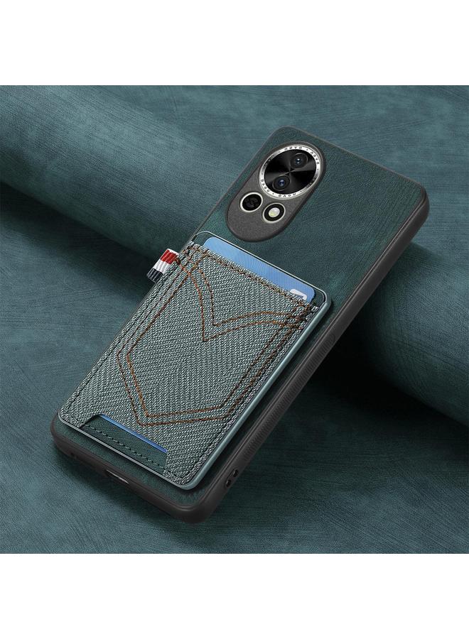 جرين تايجر جراب لهاتف Huawei nova 13 مصنوع من جلد الدنيم مع فتحة للبطاقات - Image 4