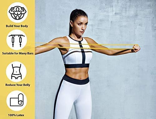 FASHNEX Resistance Bands, Pull Up Assist Exercise Band, Perfect for Mobility, Body Stretching, Home Workout, Fitness Training Loop Bands for Men & Women (Set of 3 Bands (Light, Medium, Heavy)), Rubber - Image 5