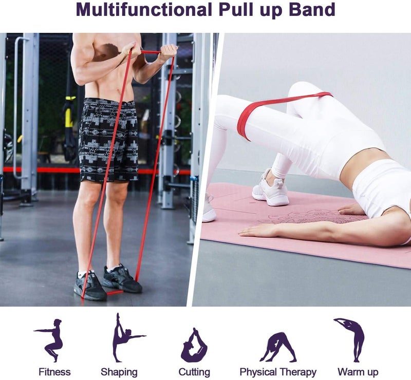 FASHNEX Resistance Bands, Pull Up Assist Exercise Band, Perfect for Mobility, Body Stretching, Home Workout, Fitness Training Loop Bands for Men & Women (Set of 3 Bands (Light, Medium, Heavy)), Rubber - Image 3
