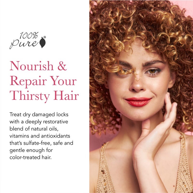 100 % Pure 100% PURE Glossy Locks Repair Conditioner Cream Moisture Restore & Nourishing Deep Conditioning Treatment for Dry Damaged Hair Super Nutrient Hydration Boost for Women & Men - 16 Fl Oz - Image 2