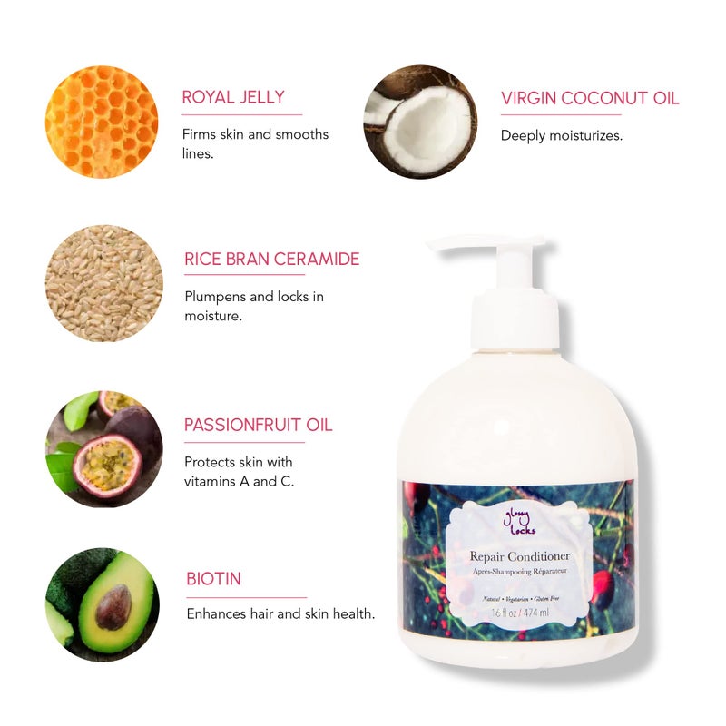 100 % Pure 100% PURE Glossy Locks Repair Conditioner Cream Moisture Restore & Nourishing Deep Conditioning Treatment for Dry Damaged Hair Super Nutrient Hydration Boost for Women & Men - 16 Fl Oz - Image 3