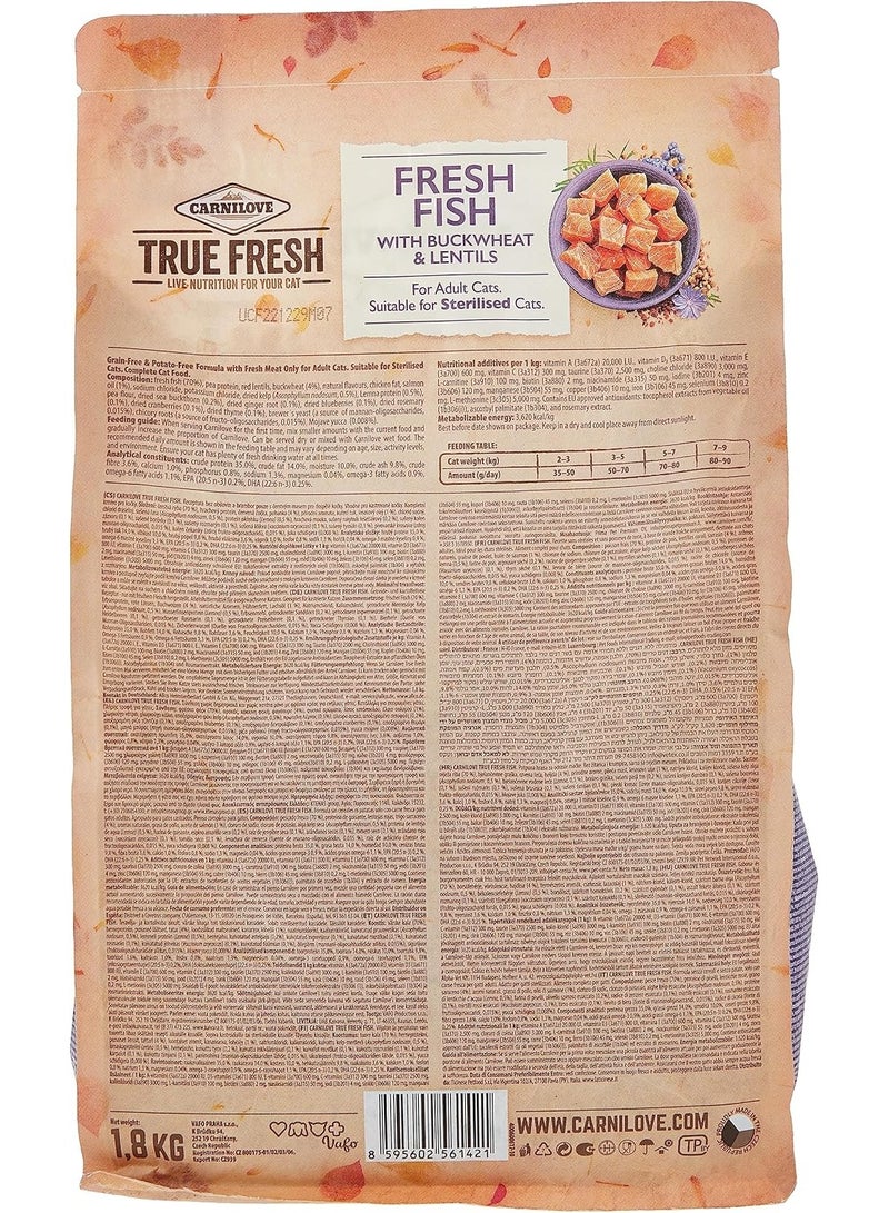 CARNILOVE Carnilove True Fresh Fish for Adult Cats Dry Food 1.8KG - Image 2